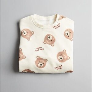 NWOT Zara Cute Bear Print Sweater 12-18m